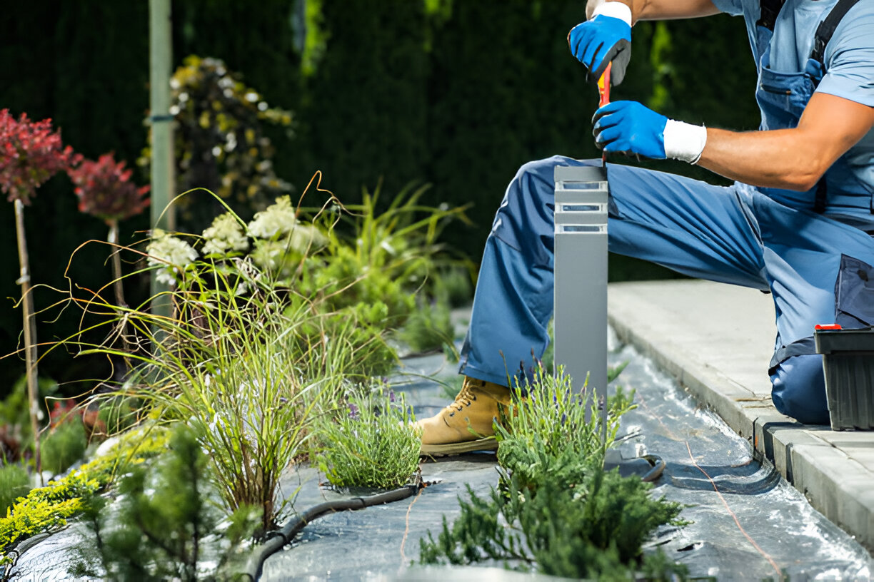 Windermere electrician installing outdoor landscape lighting