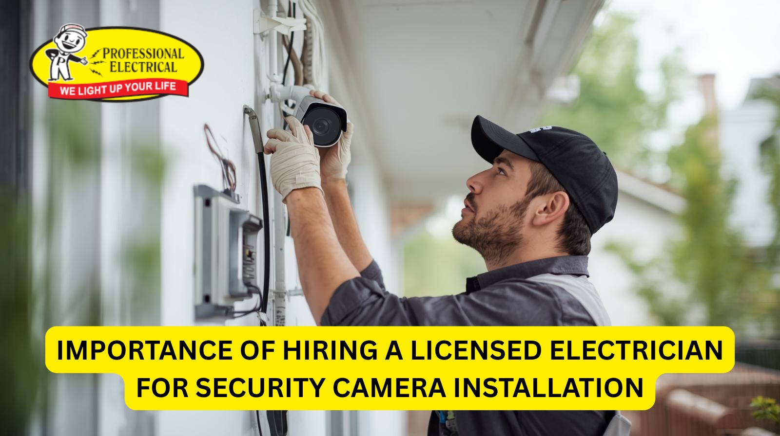 Licensed electrician performing Security Camera Installation Edmonton