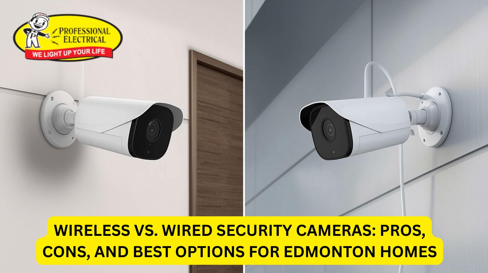 Wireless vs wired security cameras comparison for Edmonton home security installation