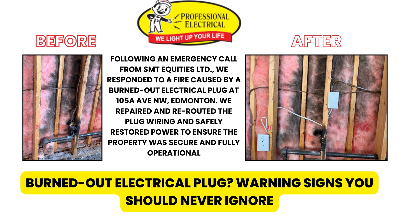 burned out electrical plug Edmonton warning signs and repair guide