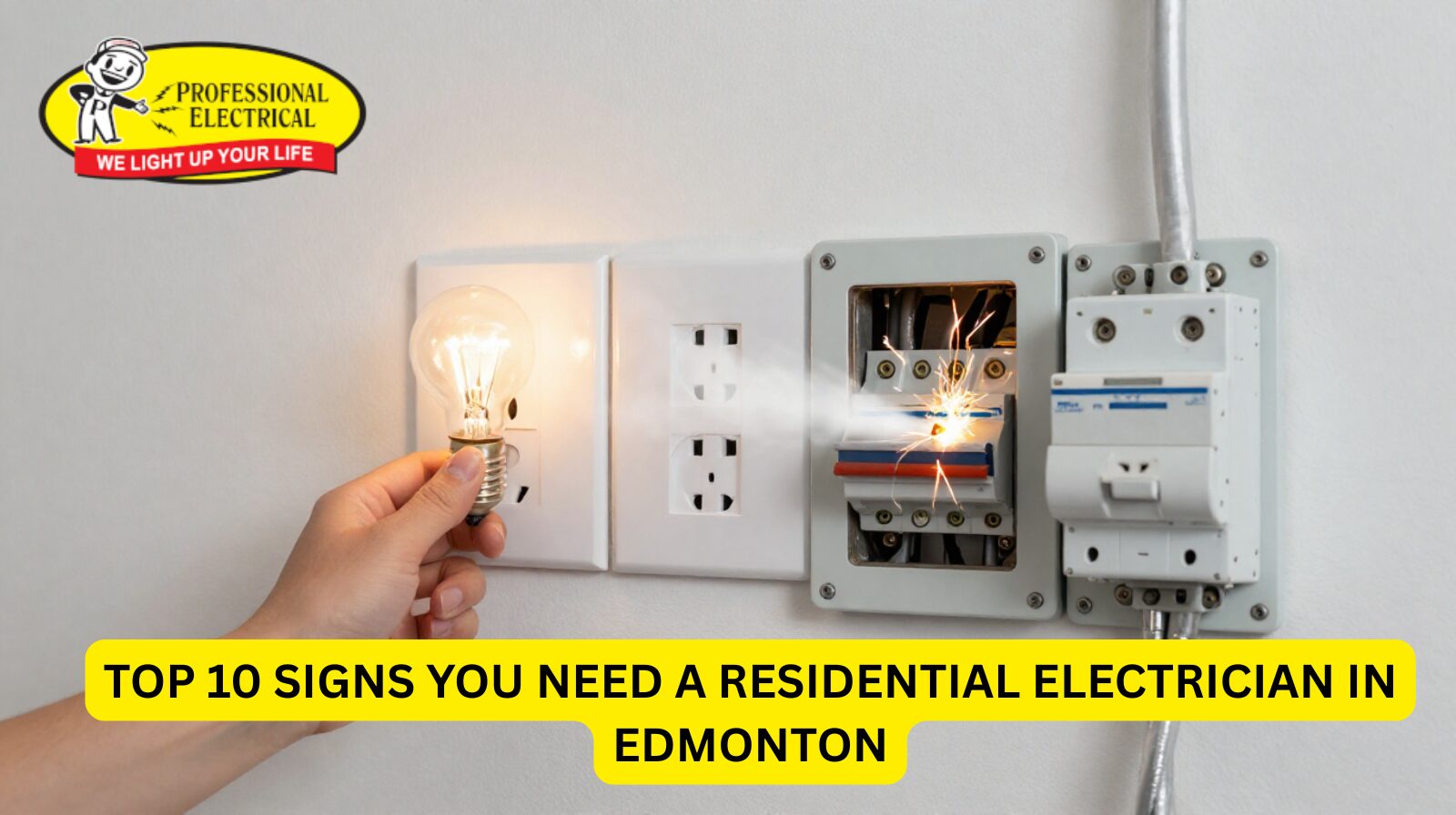 Licensed residential electrician in Edmonton performing electrical panel inspection and home electrical repairs
