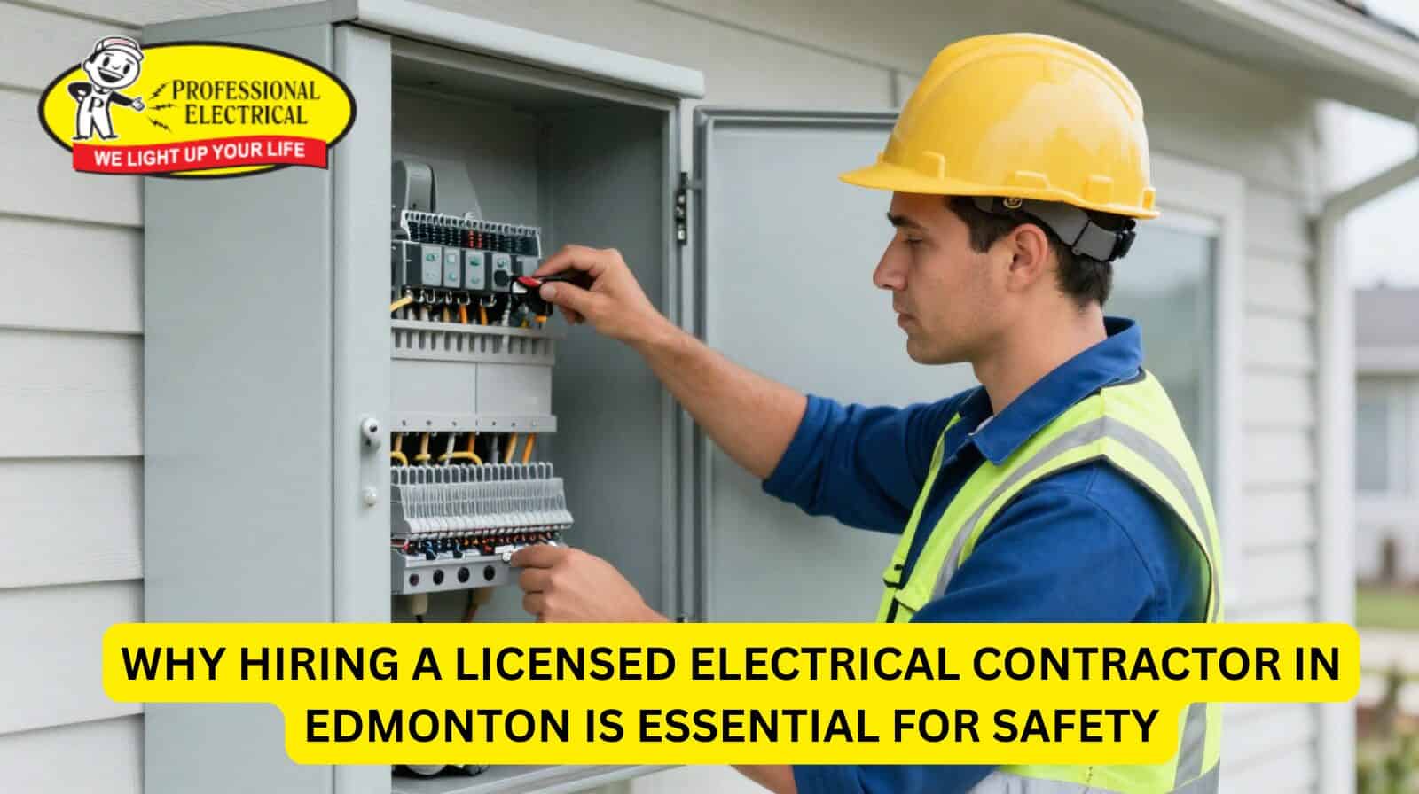 Licensed electrical contractor in Edmonton performing safe residential electrical installation