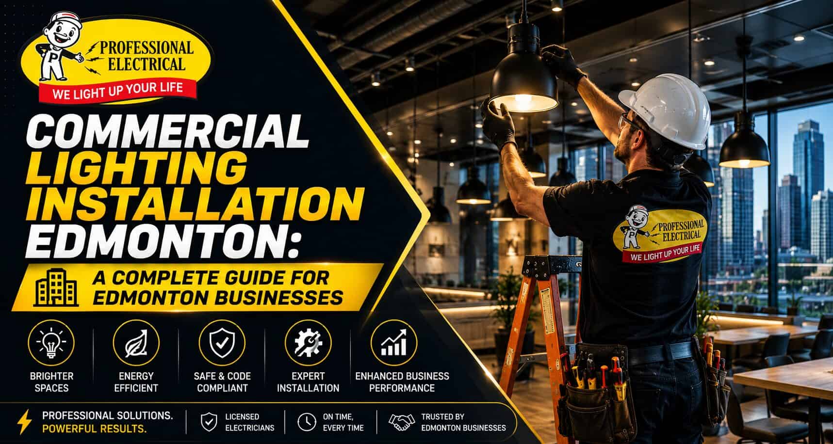 Commercial lighting installation services in Edmonton