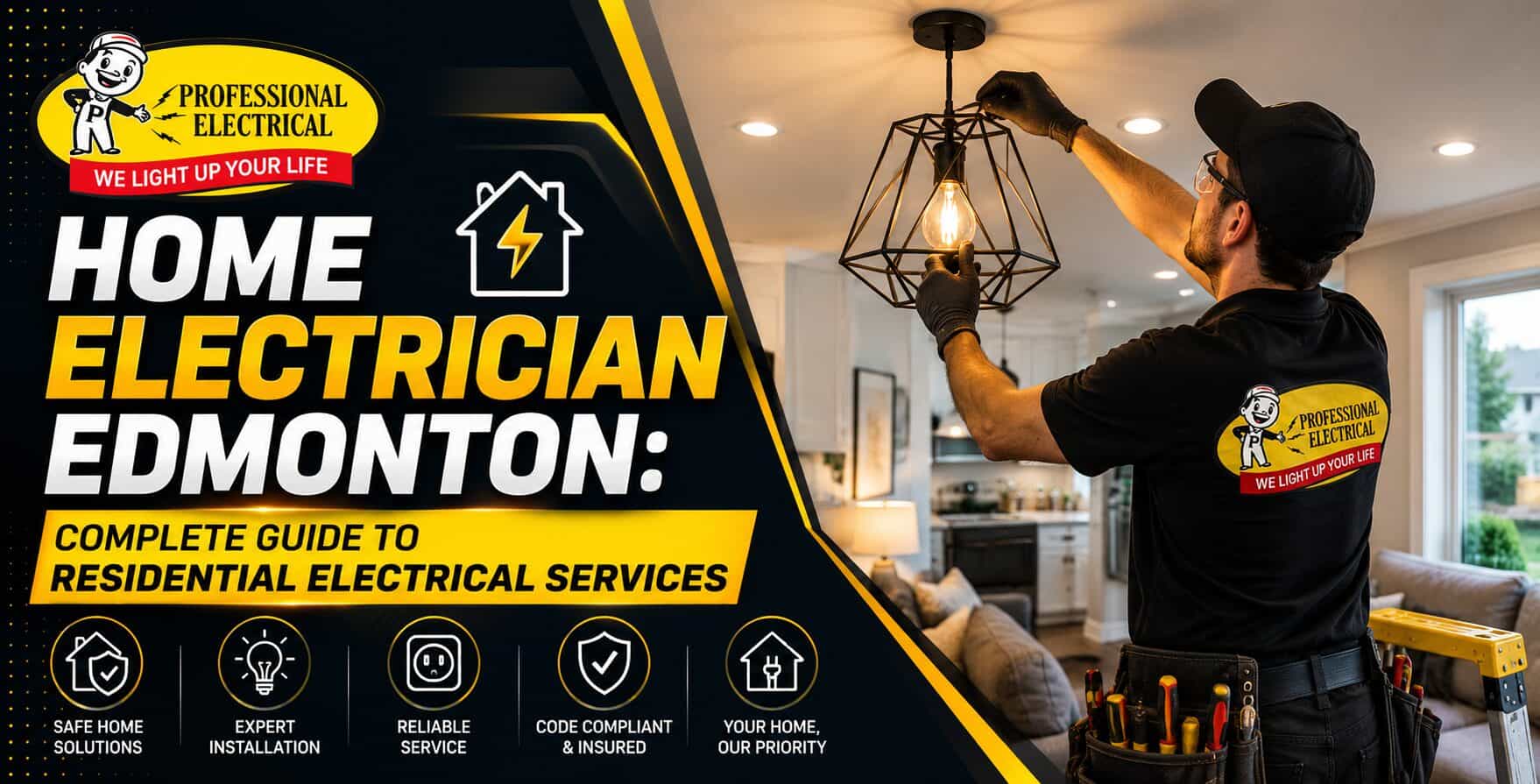 Home electrician providing residential electrical services in Edmonton